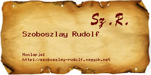Szoboszlay Rudolf névjegykártya
